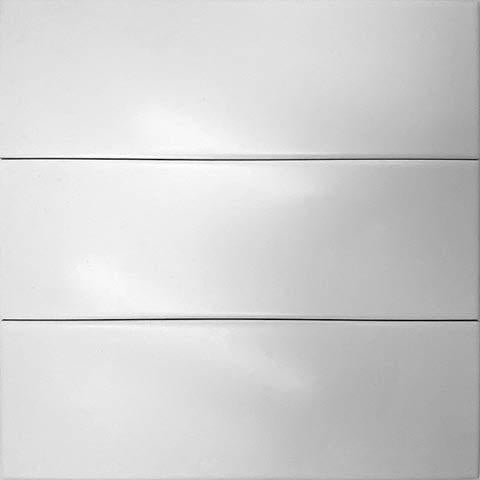 white 4x12 matte ceramic subway tile three horizontal tiles smooth finish
