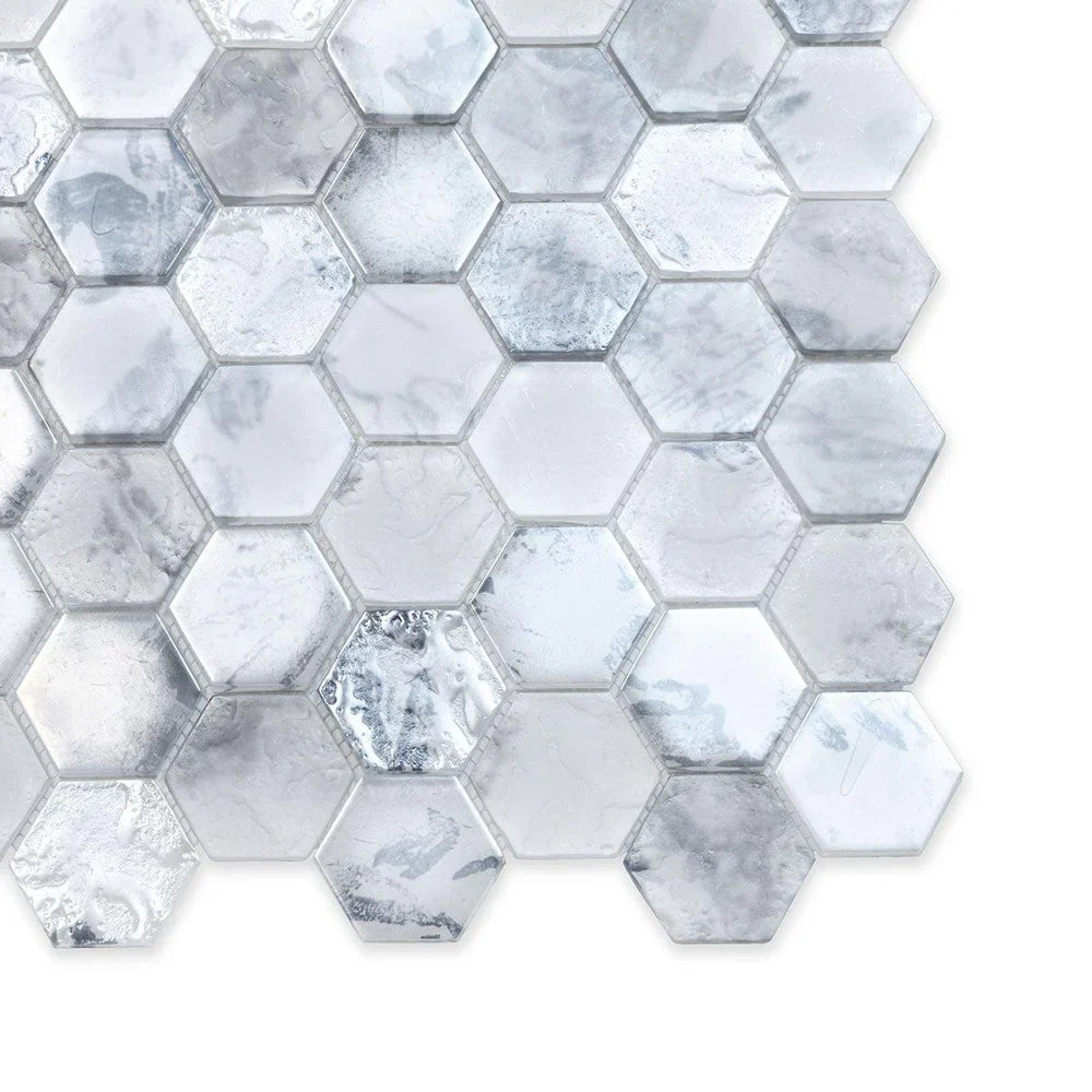 White 12 x 12 Matte Glass Mosaic Tile - Sample