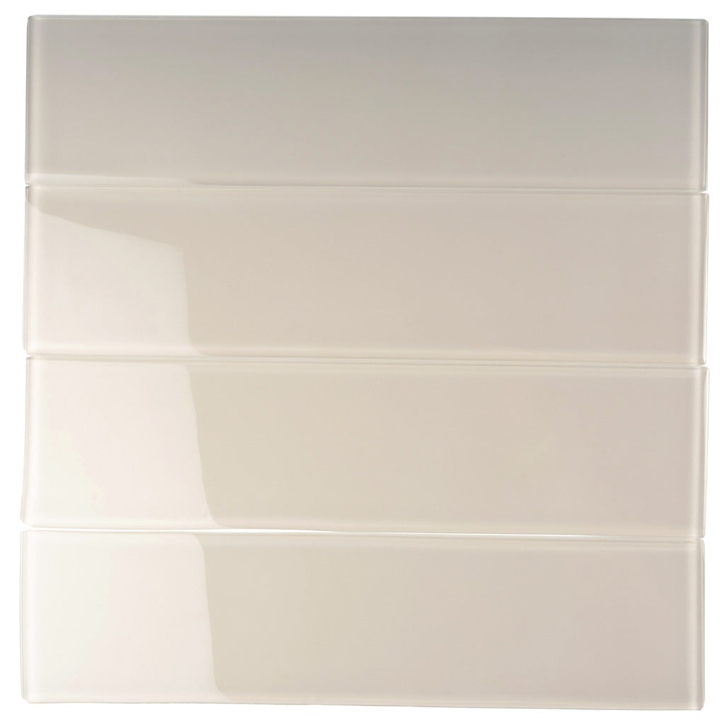 Lace White 4 x 16 Glossy Glass Subway Tile - Sample