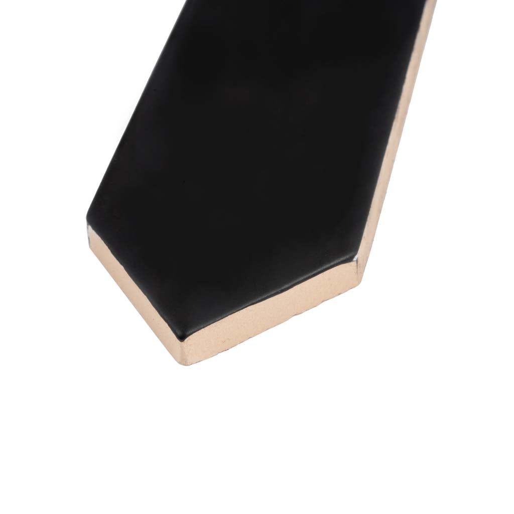 matte black ceramic picket tile with pointed end and 2x10 inch dimensions