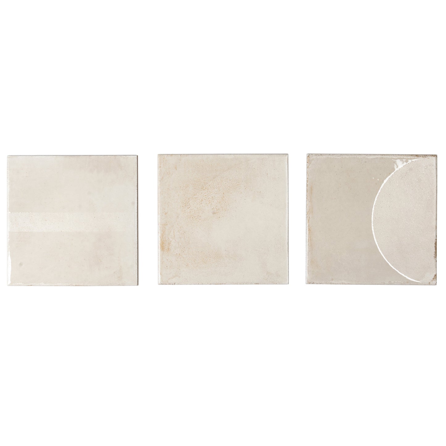 Warm Ivory 8x8 Matte, Glossy Porcelain Square Motif Tile - Sample
