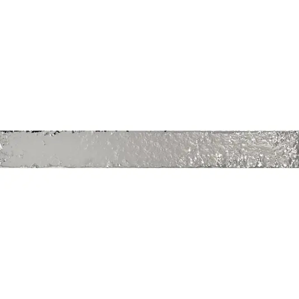 Silver Metallic 2x16 Glossy Ceramic Zellige Subway Tile