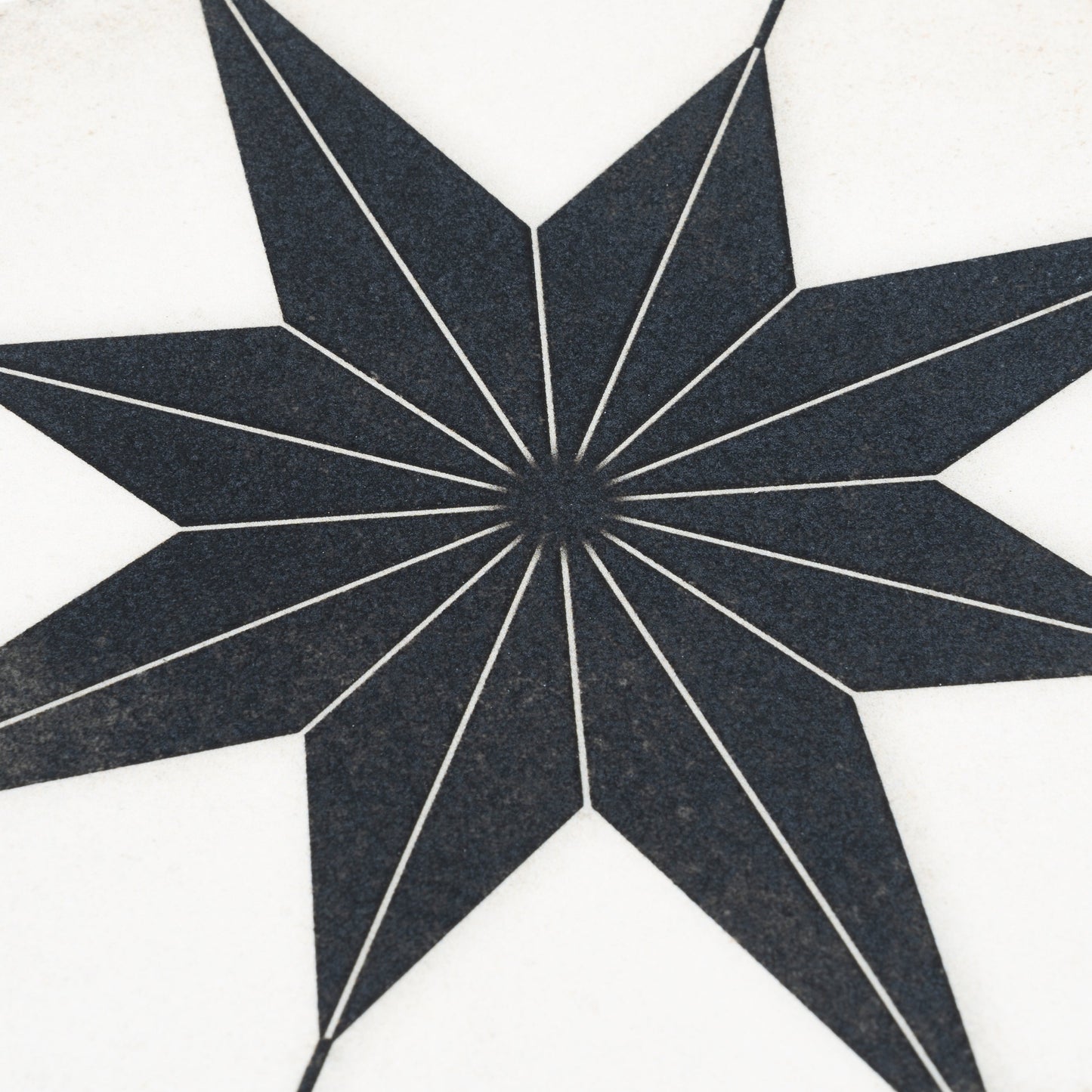 White Black 8x8 Matte Porcelain Square Motif Tile