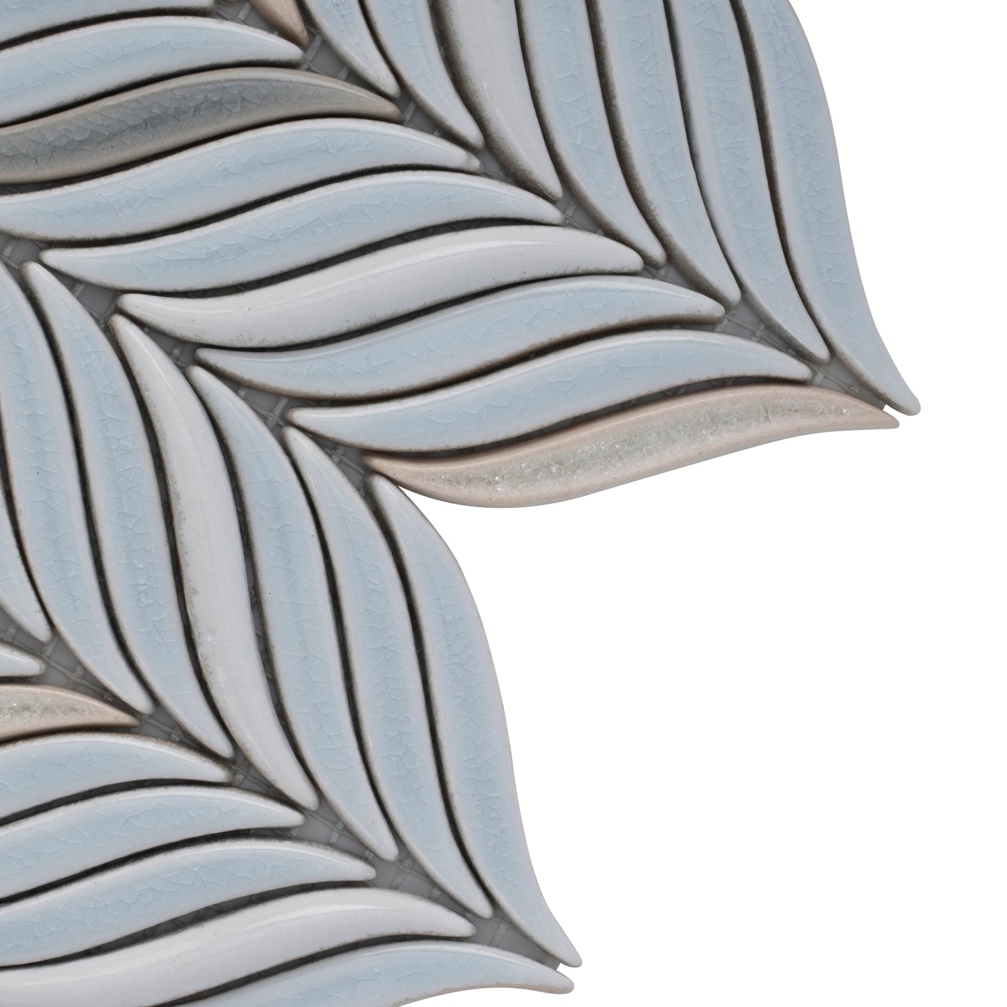 White, Blue 10x12 Glossy Ceramic Mosaic Tile