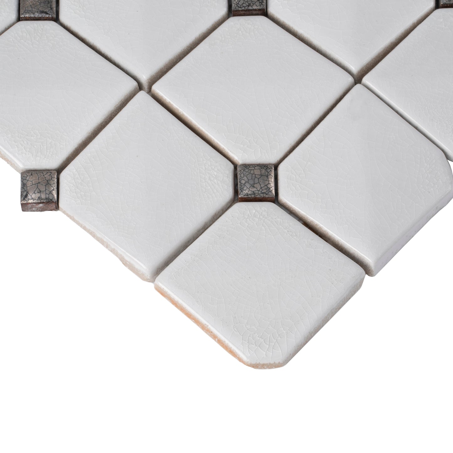 White 12x12 Glossy Ceramic Mosaic Tile