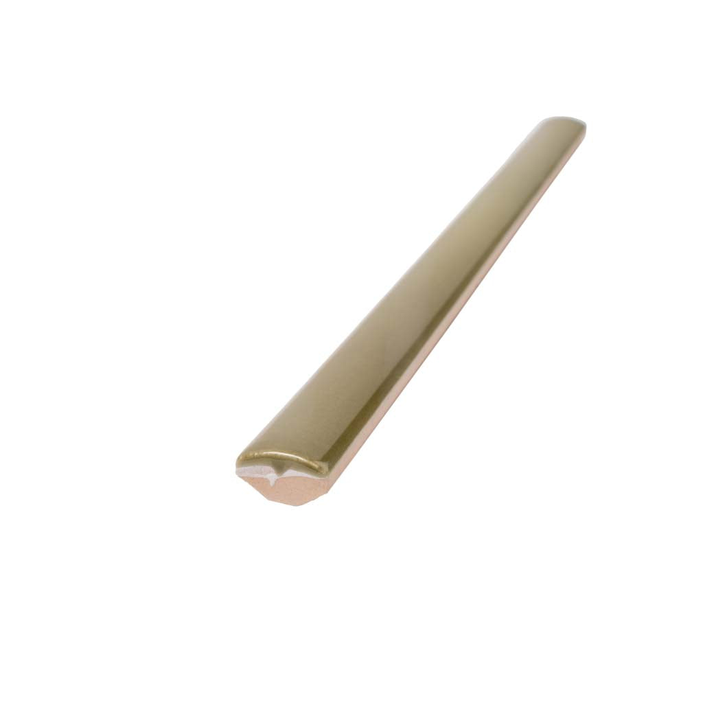 Olive Green 0.5 x 8 Glossy Ceramic Pencil Trim - Sample
