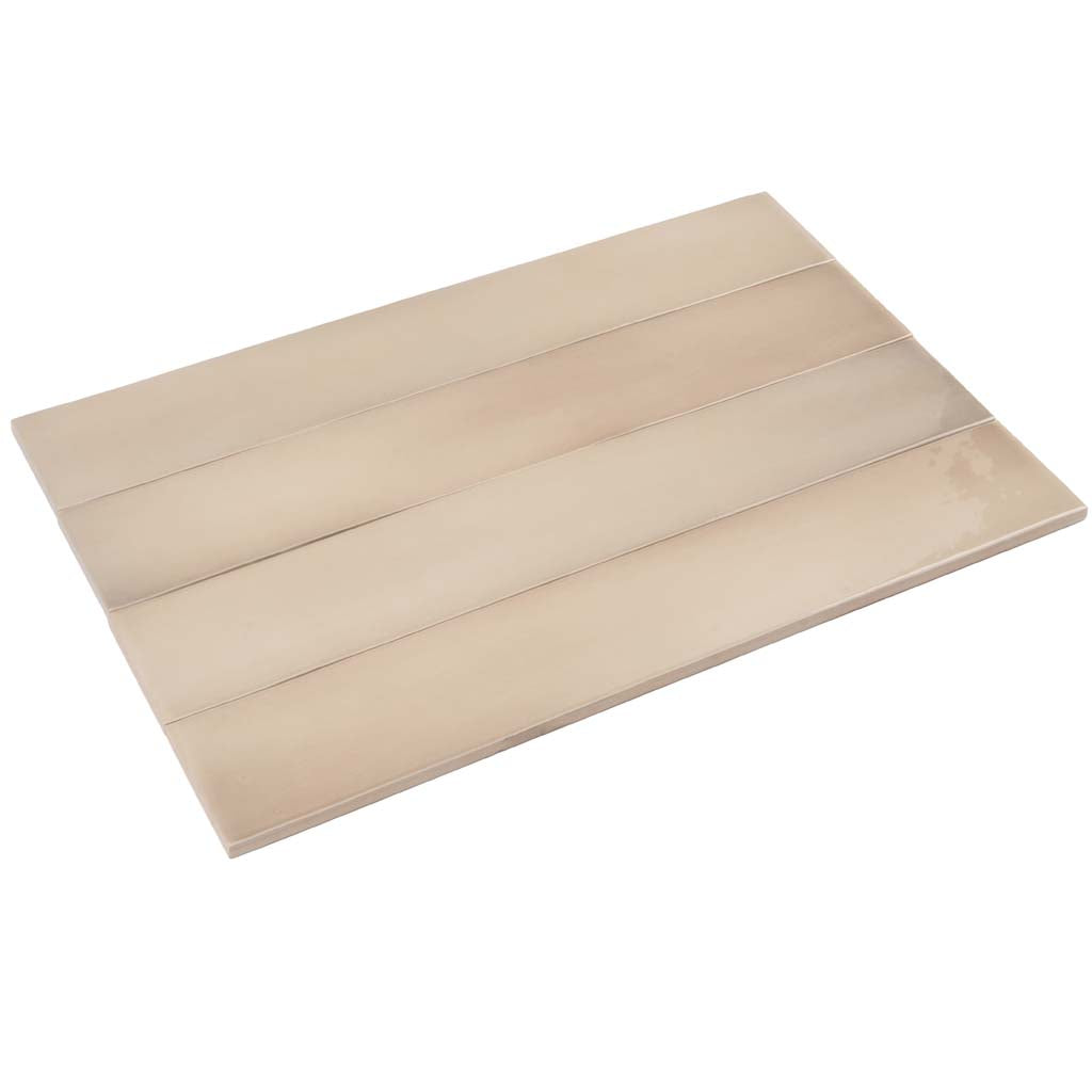 glossy beige ceramic subway tile 2.6x16 with smooth finish