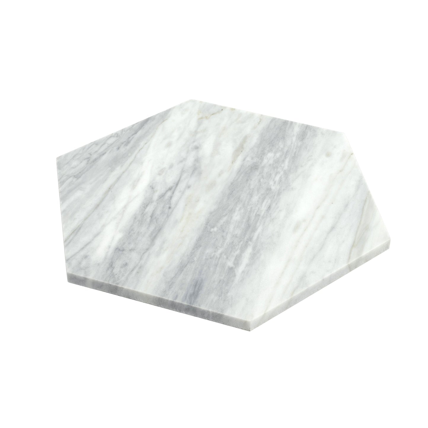 Light Gray 10x10 Honed Calacatta Bluette Hexagon Tile - Sample
