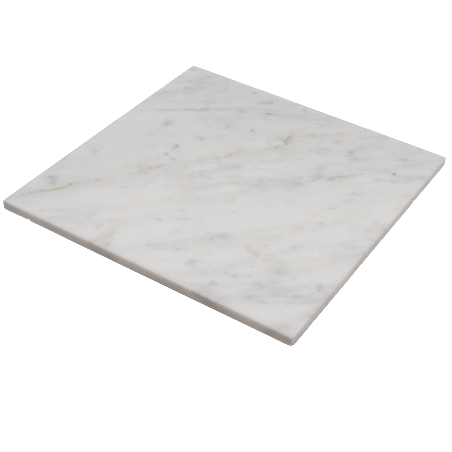 white 12x12 honed bianco carrara marble large floor tile with subtle gray veining