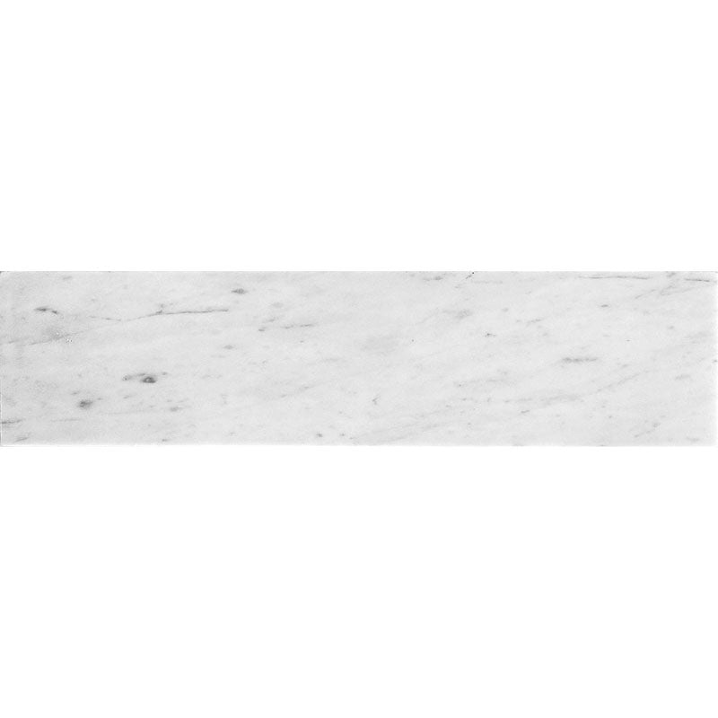 White 4 x 16 Honed Bianco Carrara Marble Subway Tile