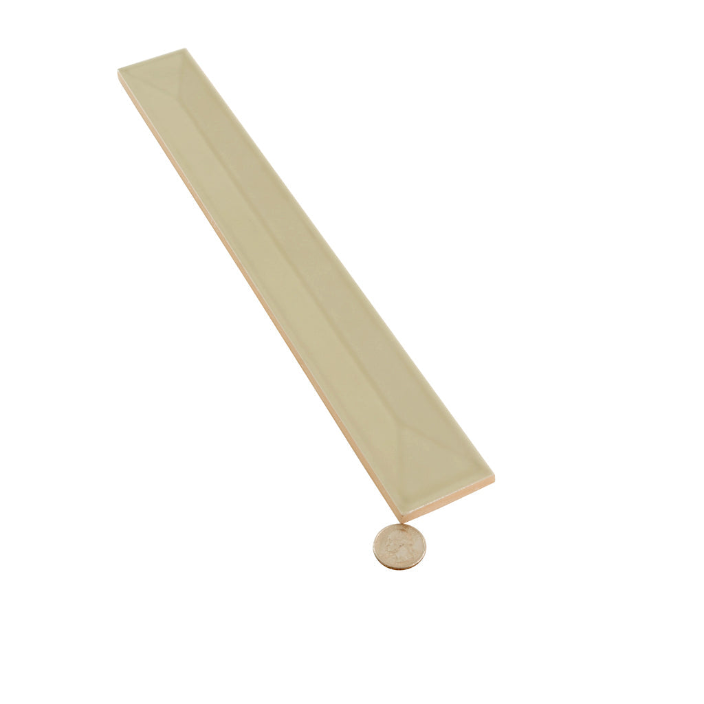 Soft Olive 2 x 16 Glossy Ceramic Deco Subway Tile
