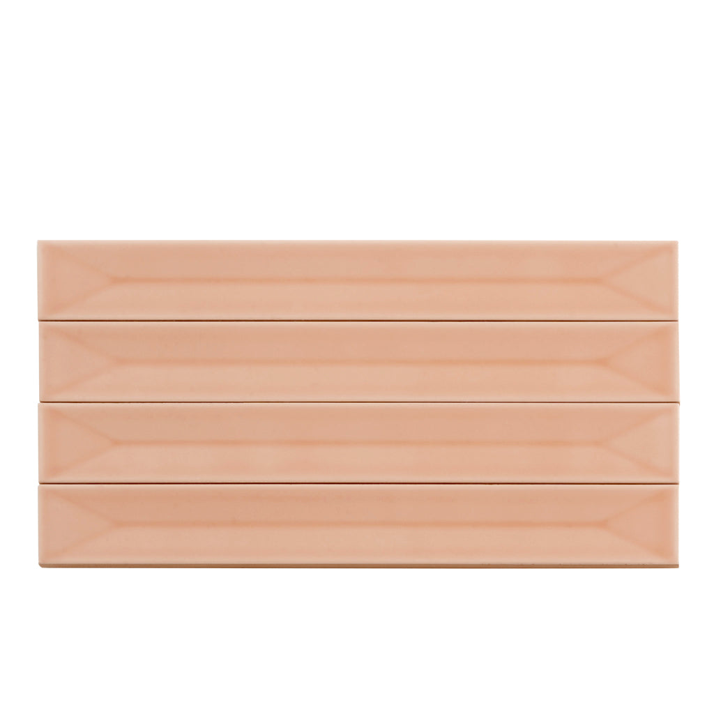Powder Pink 2 x 16 Glossy Ceramic Deco Subway Tile