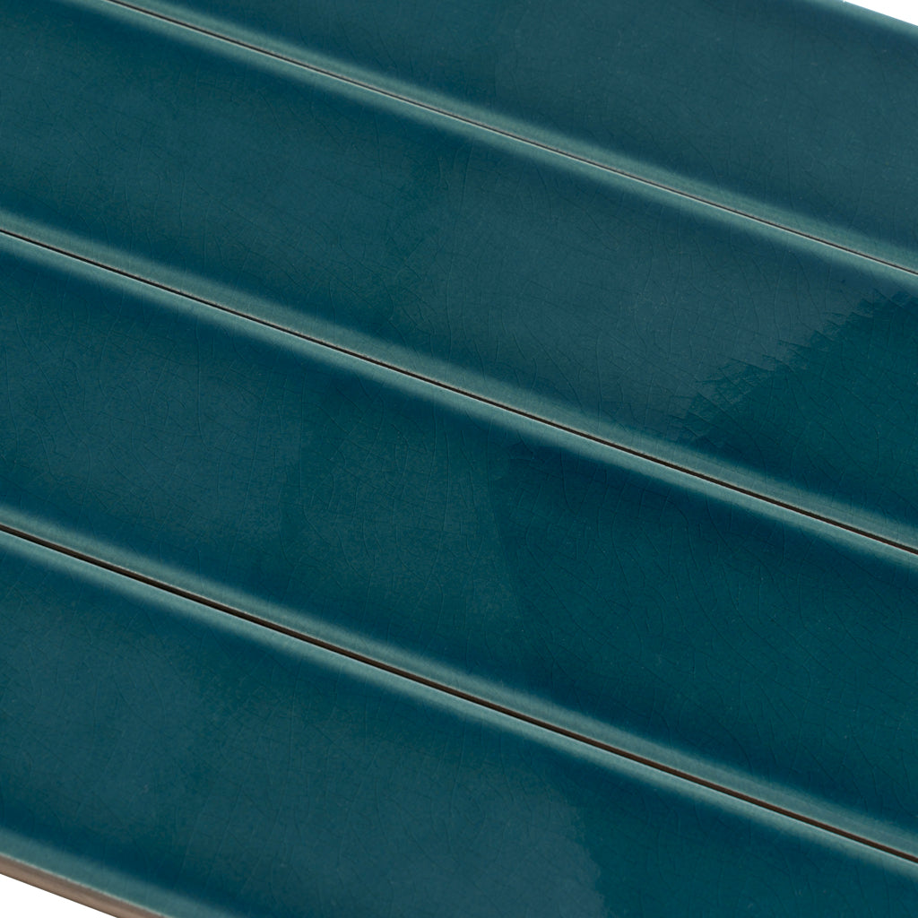 Emerald Petrol Blue 2 x 16 Glossy Ceramic Subway Tile
