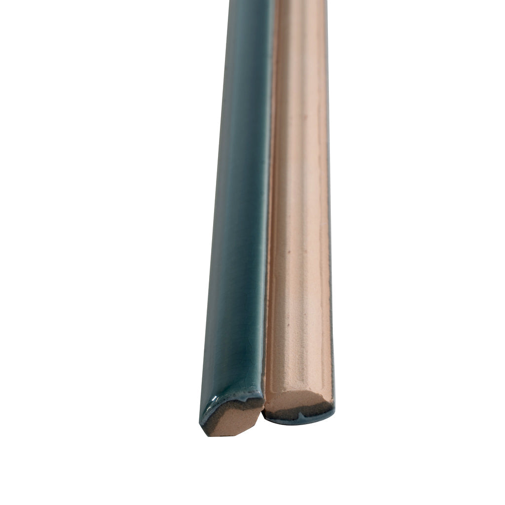 Emerald Petrol Blue 0.5 x 8 Glossy Ceramic Pencil Trim