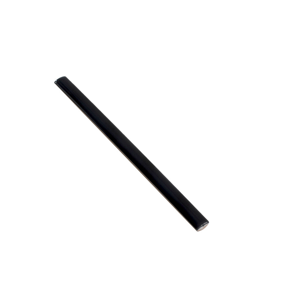 Jet Black 0.5 x 8 Glossy Ceramic Pencil Trim