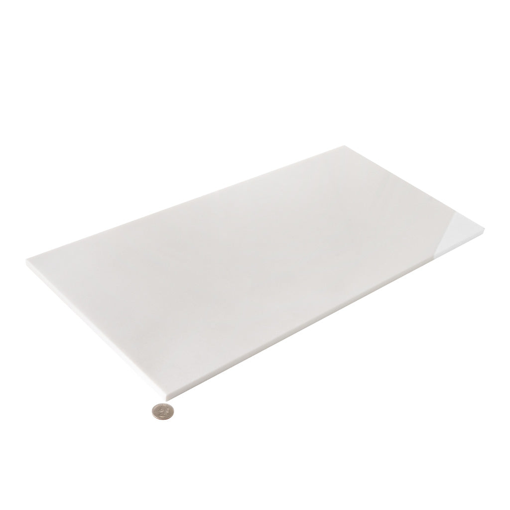 White 12 x 24 Polished Thassos Marble Subway Tile