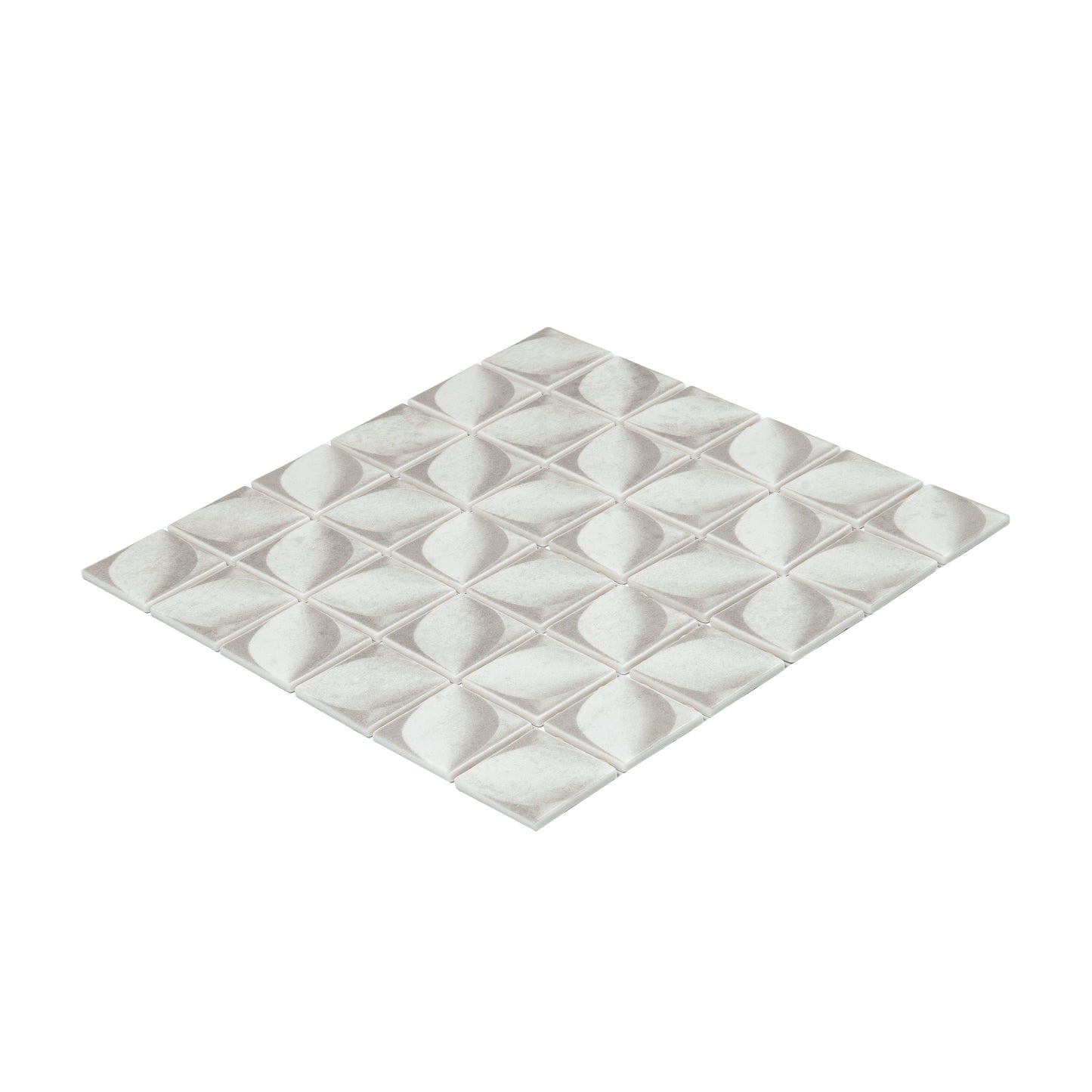 Misty Gray 12x12 Matte Recycled Glass Square Mosaic Tile - Sample