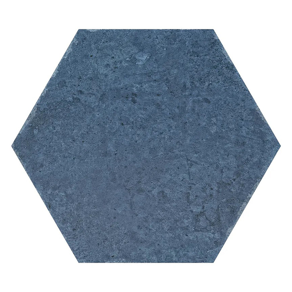 Slate Blue 9 x 11 Matte Porcelain Hexagon Tile - Sample