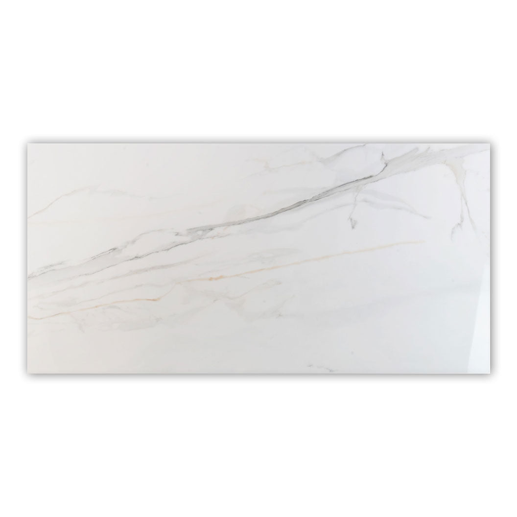Pearl White 24 x 48 Polished Porcelain Large Tile - Sample