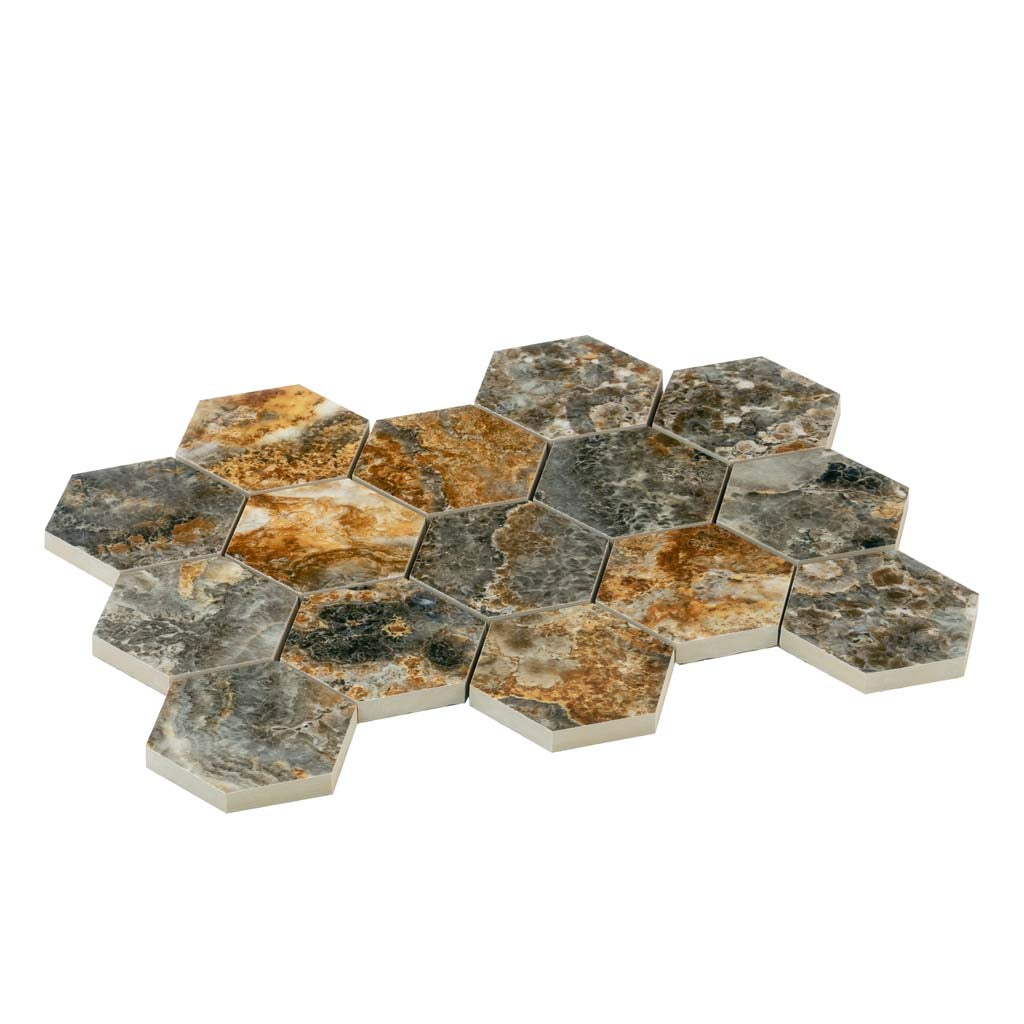 Brown 9 x 13 Polished Porcelain Mosaic Tile - Sample