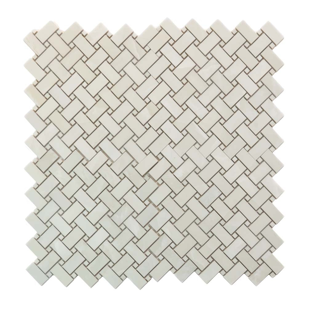 Alabaster White 12 x 12 Matte Porcelain Mosaic Tile - Sample