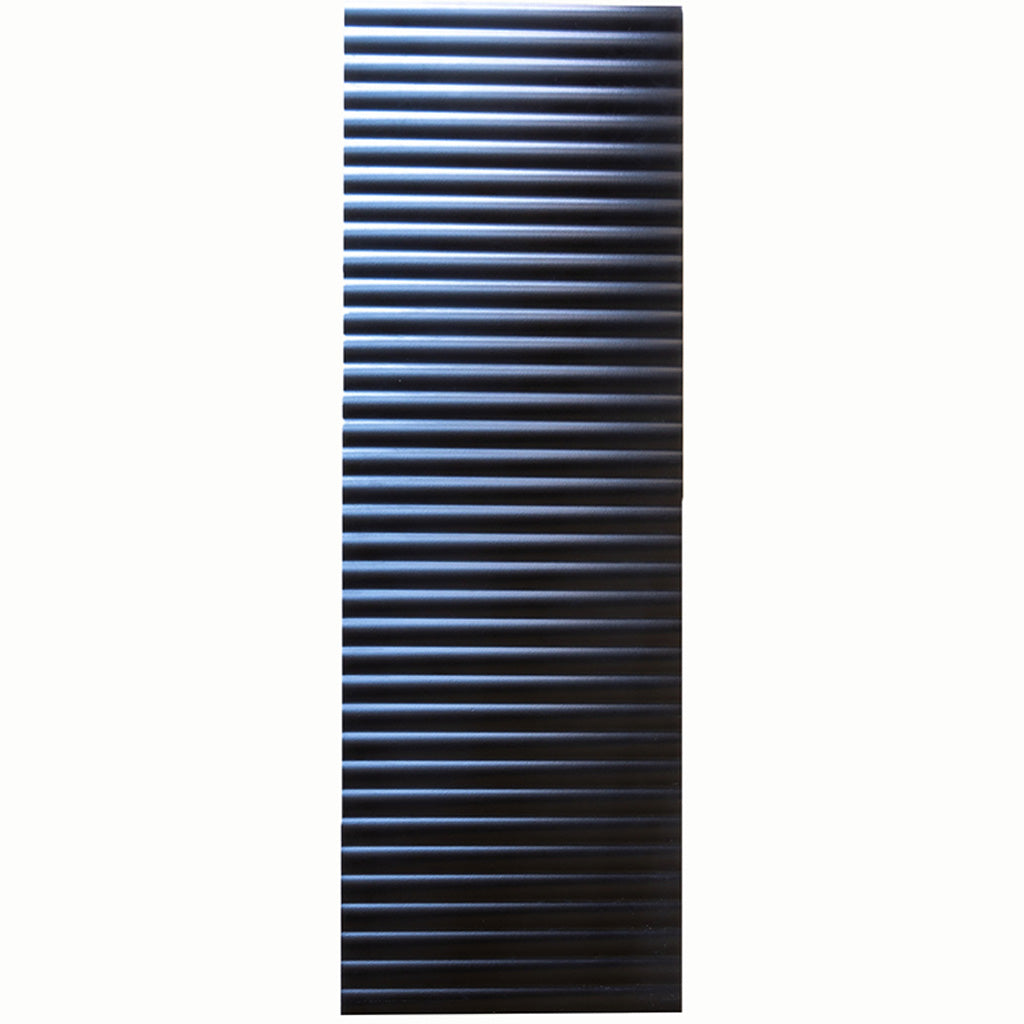 Black 12 x 36 Matte Ceramic Fluted Large Tile - Sample