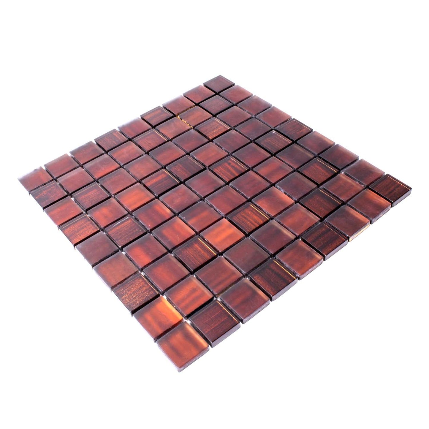 Bronze 11 x 11 Glossy, Matte Glass Mosaic Tile - Sample
