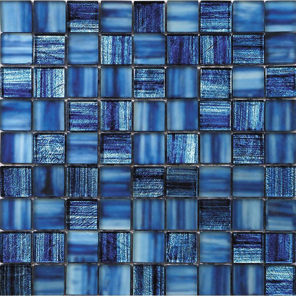 Blue 11 x 11 Glass Glossy Matte Mosaic Tile