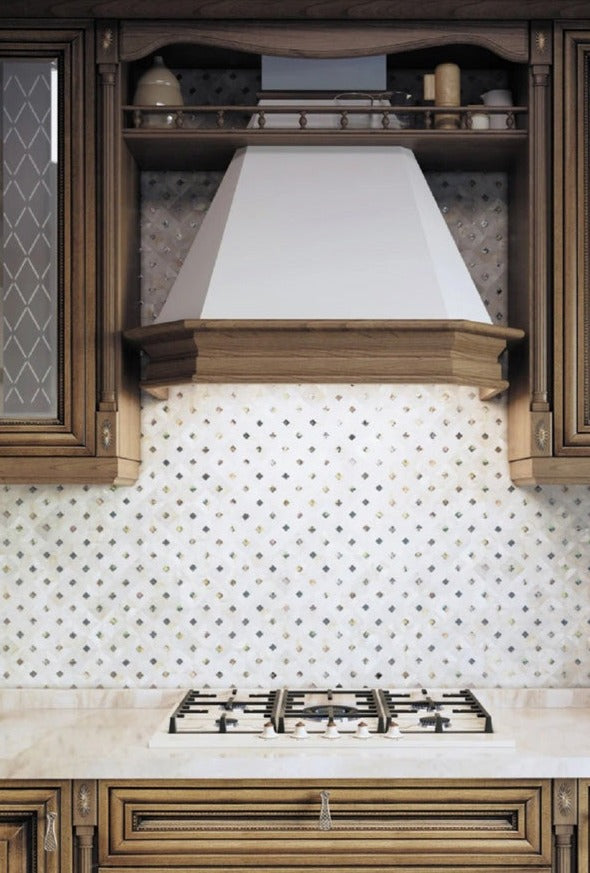 White 12 x 12 Polished Mother of Pearl Shell Mosaic Tile