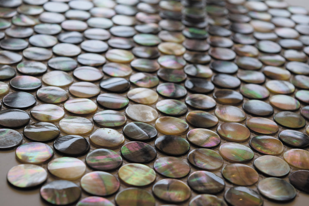 White 12 x 12 Polished Shell Mother of Pearl Mosaic Tile