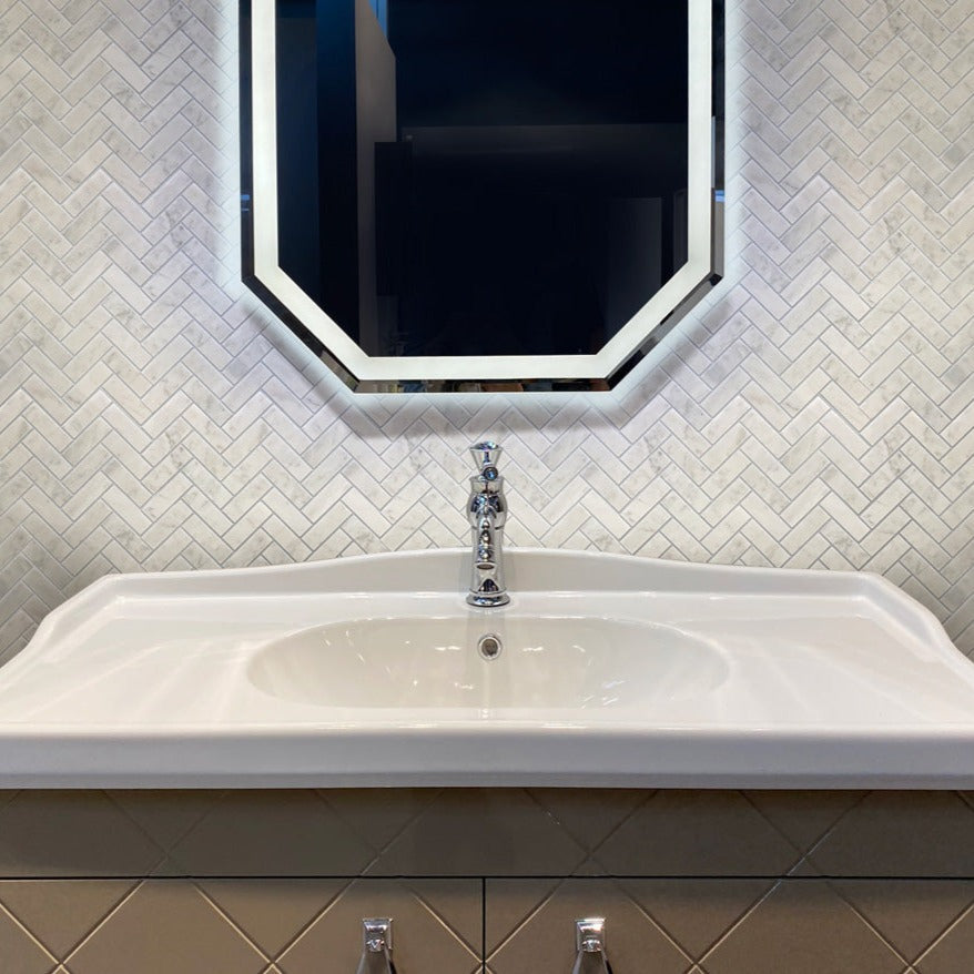 White 12 x 12 Honed Bianco Carrara Marble Mosaic Tile