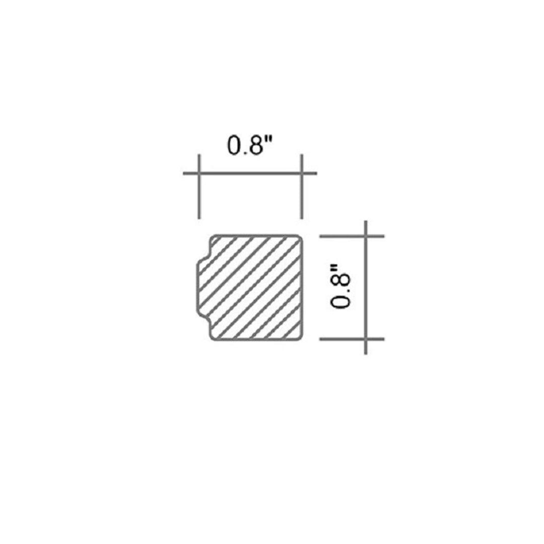 Wooden Grey 0.8 x 12 Polished Marble Pencil Trim