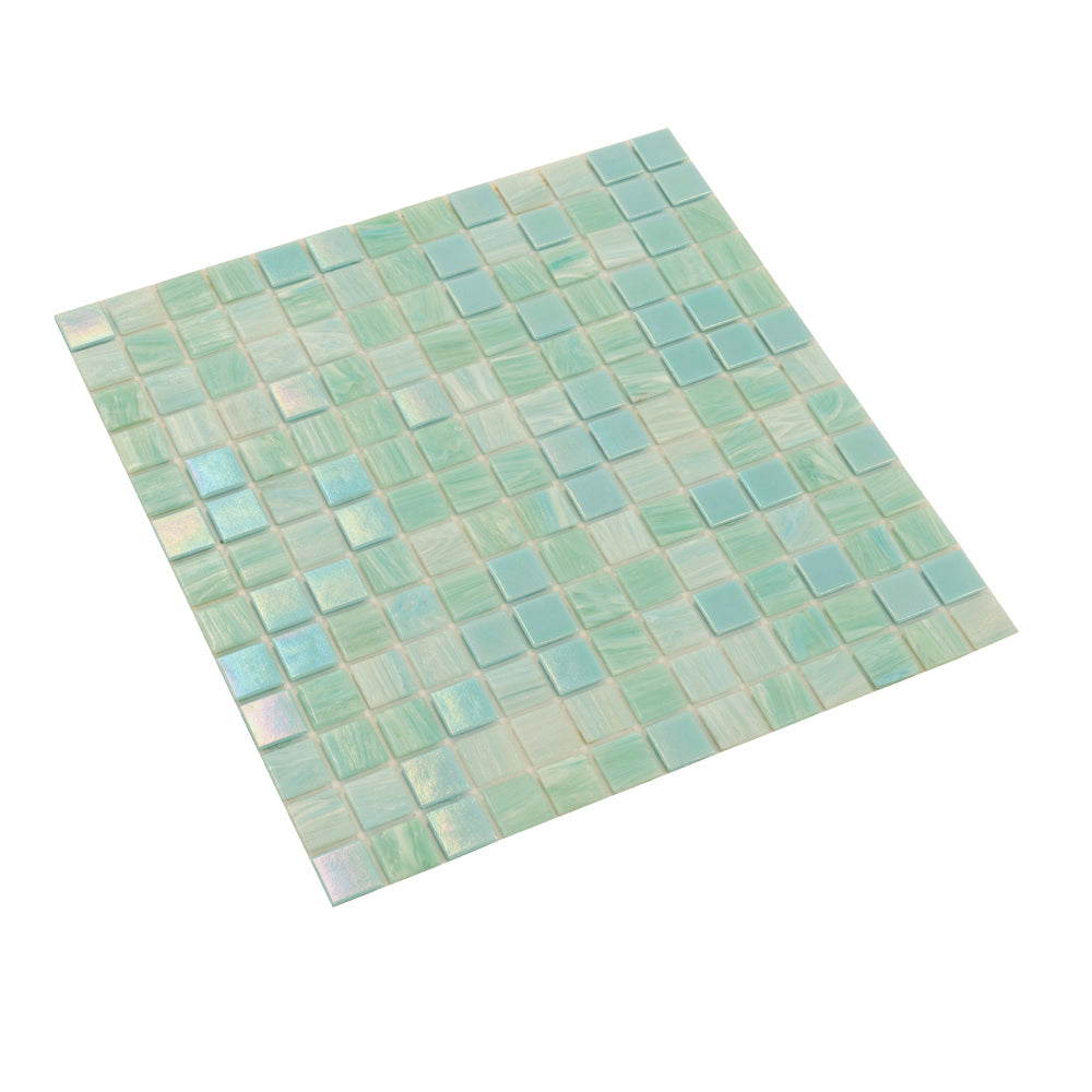 Baby Blue 12 x 12 Glossy Glass Mosaic Tile - Sample