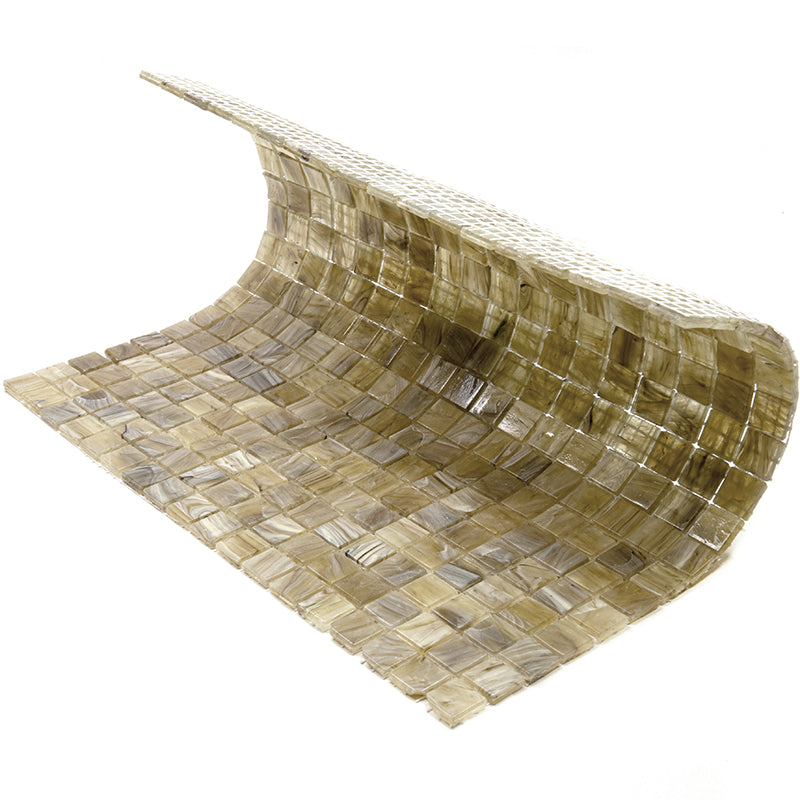 Golden Brown 12 x 12 Glossy Glass Mosaic Tile - Sample