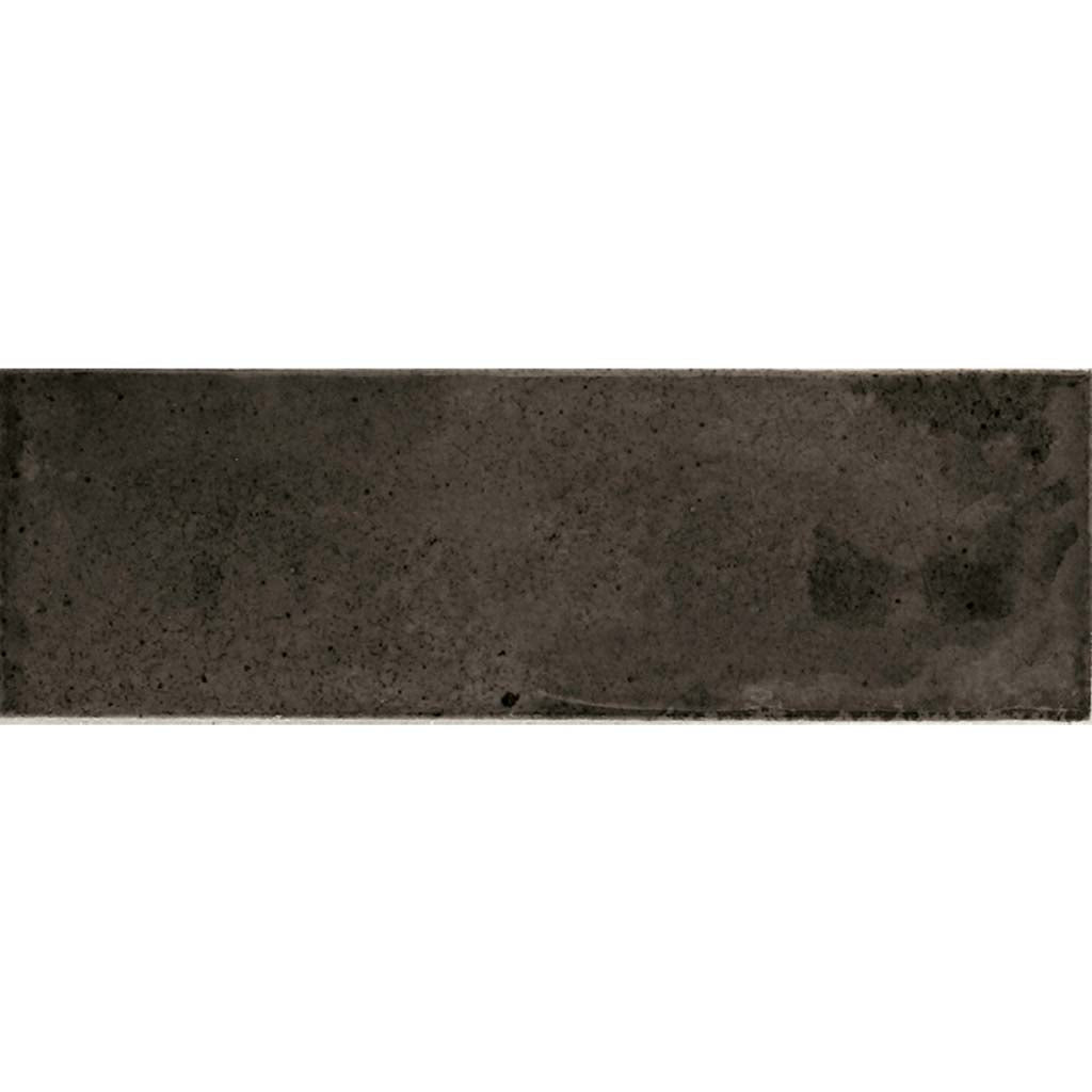 Black 2.5 x 8 Glossy Ceramic Subway Tile - Sample