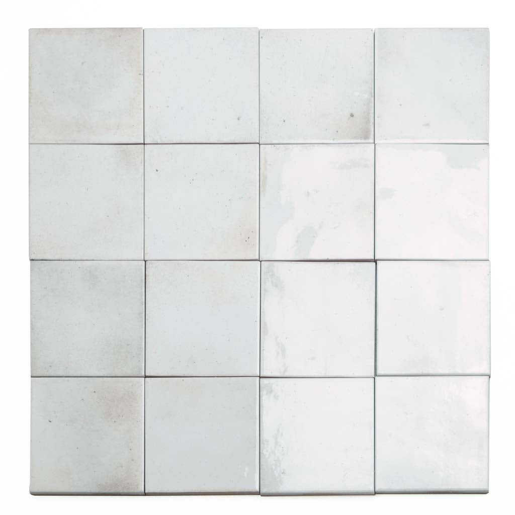 White 4 x 4 Glossy Ceramic Square Tile - Sample