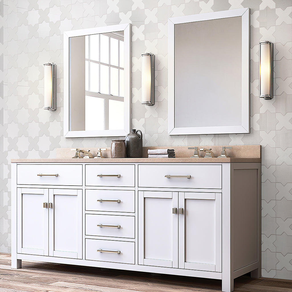 Pearl White 5 x 5 Glossy Ceramic Star Tile - Sample