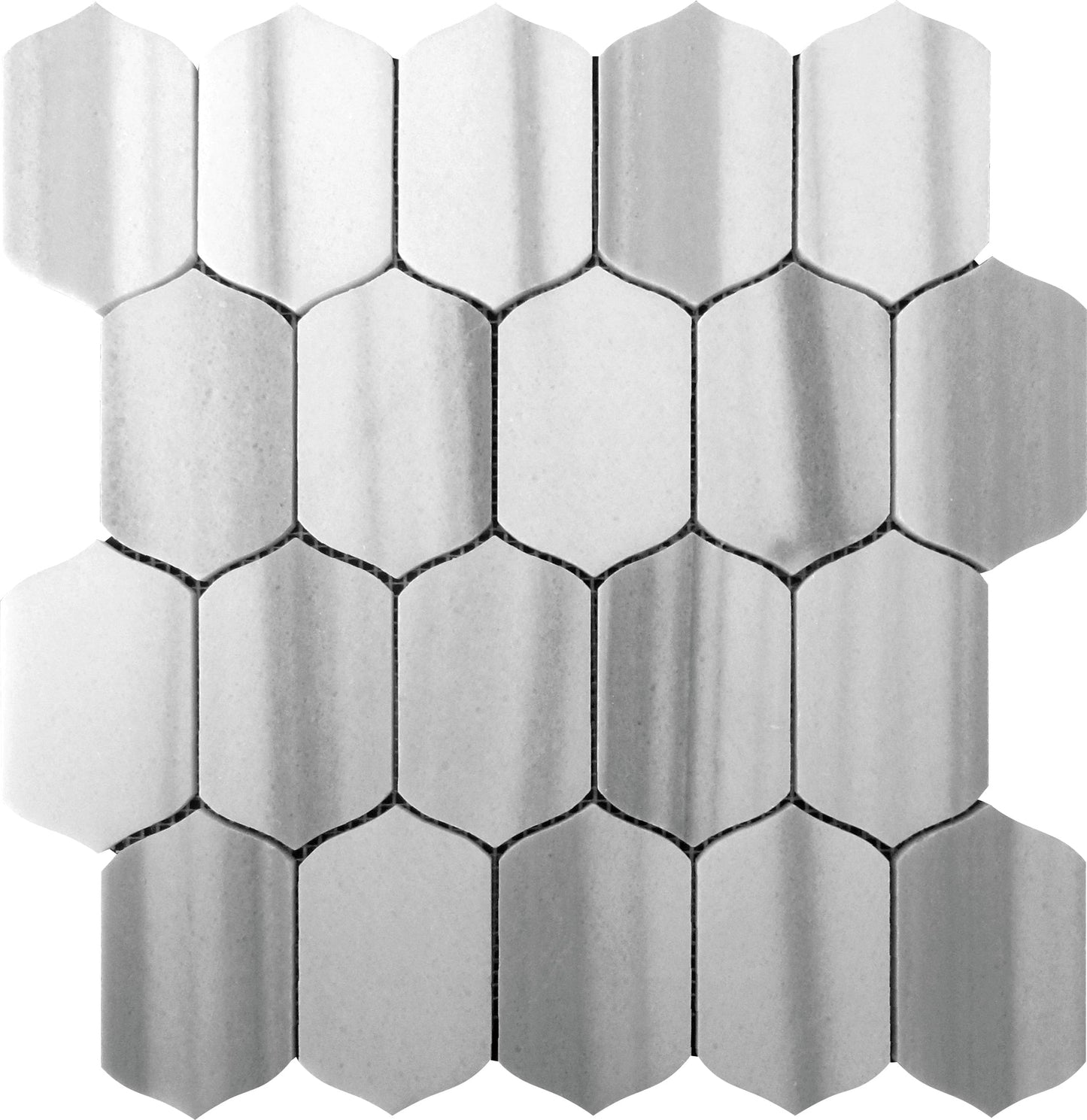 Cloud Gray 12x13 Polished Equator Mosaic Tile Sample