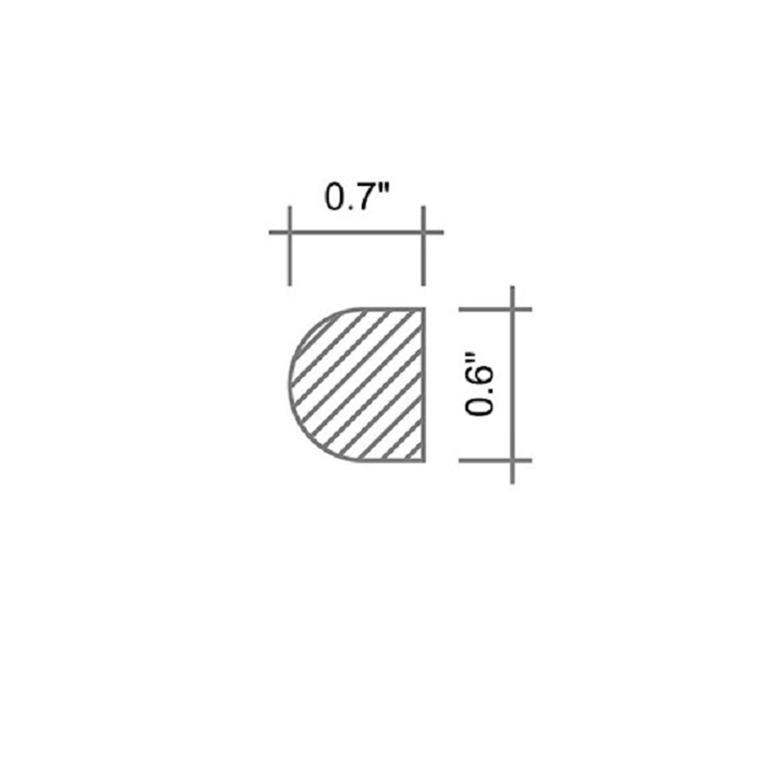 Eastern Black 0.5 x 12 Honed Marble Pencil Trim