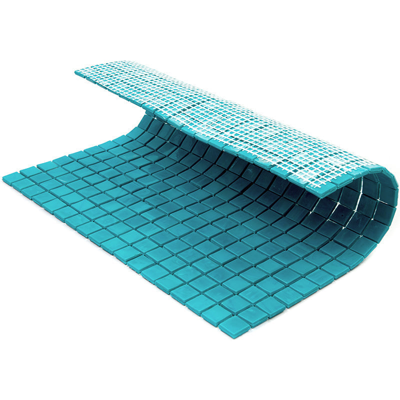 Turqouise Green 12 x 12 Glossy Glass Mosaic Tile - Sample