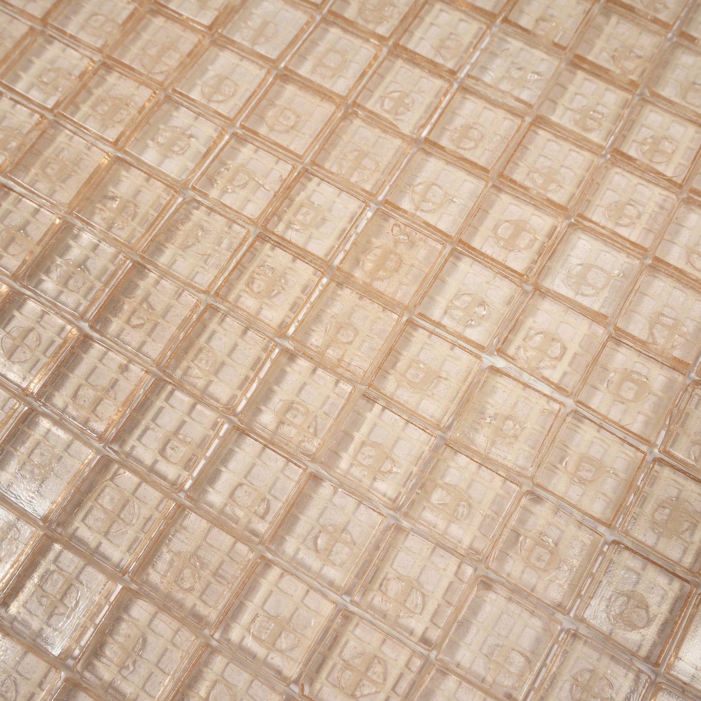 Light Fawn Beige 12 x 12 Glossy Glass Mosaic Tile - Sample
