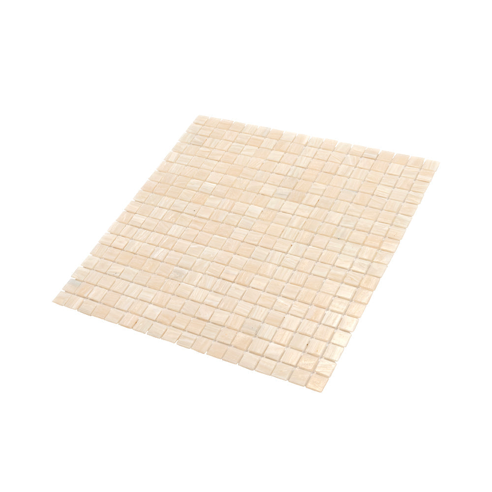 Bisque Beige 12 x 12 Glossy Glass Mosaic Tile - Sample