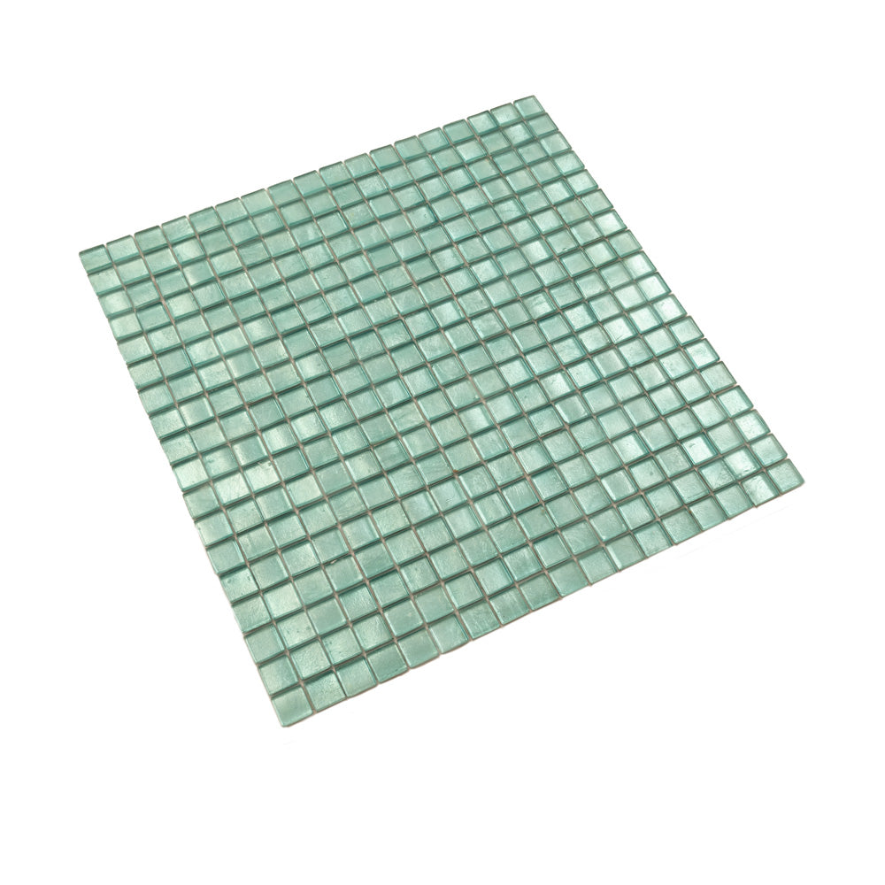 Pine Green 12 x 12 Glossy Glass Mosaic Tile - Sample