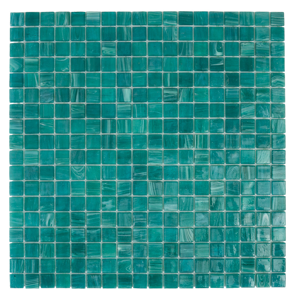 Cerulean Green 12 x 12 Glossy Glass Mosaic Tile - Sample