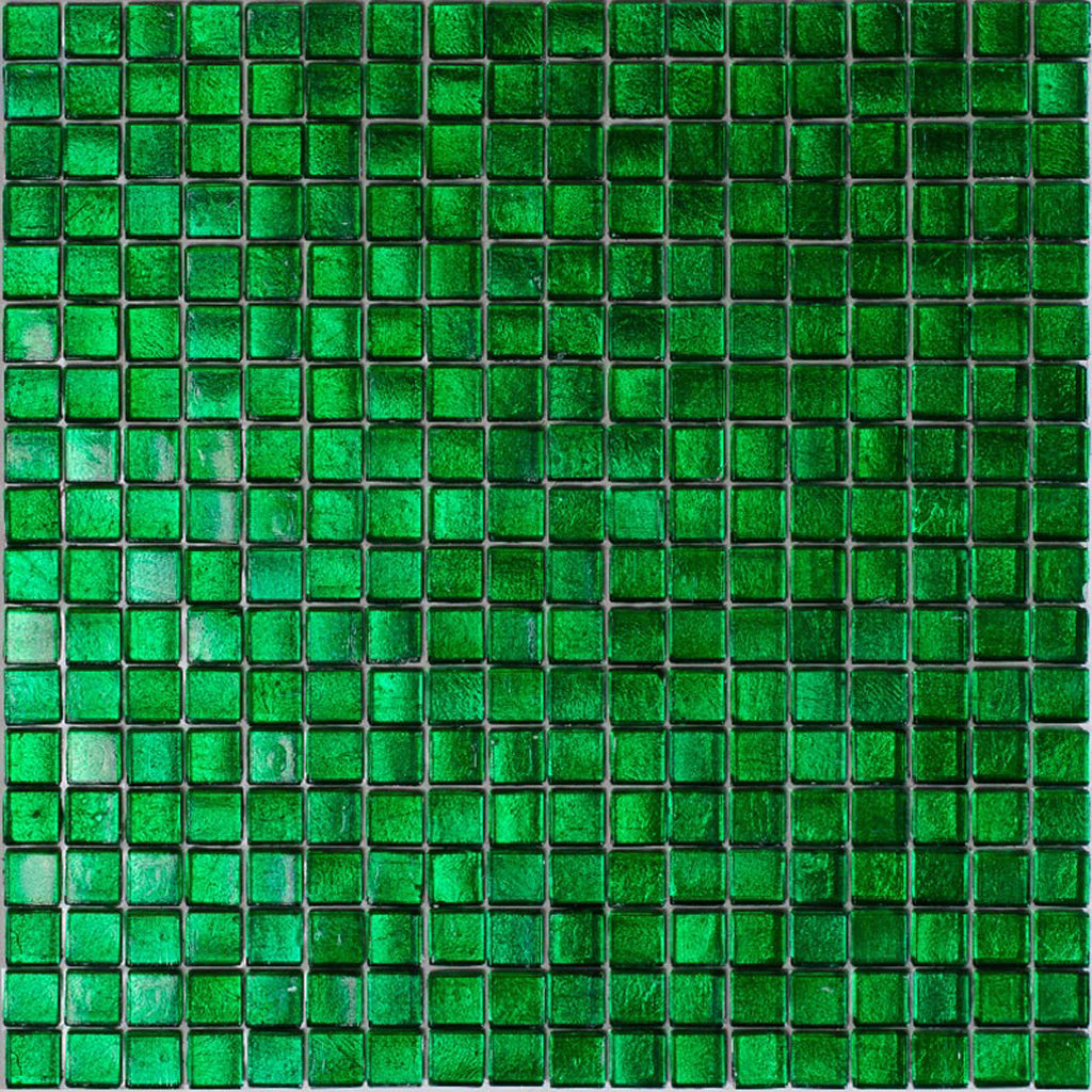 Forest Green 12 x 12 Glossy Glass Mosaic Tile - Sample