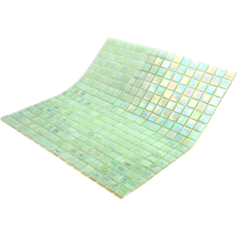 Ultramarine Green 12 x 12 Glossy Glass Mosaic Tile - Sample