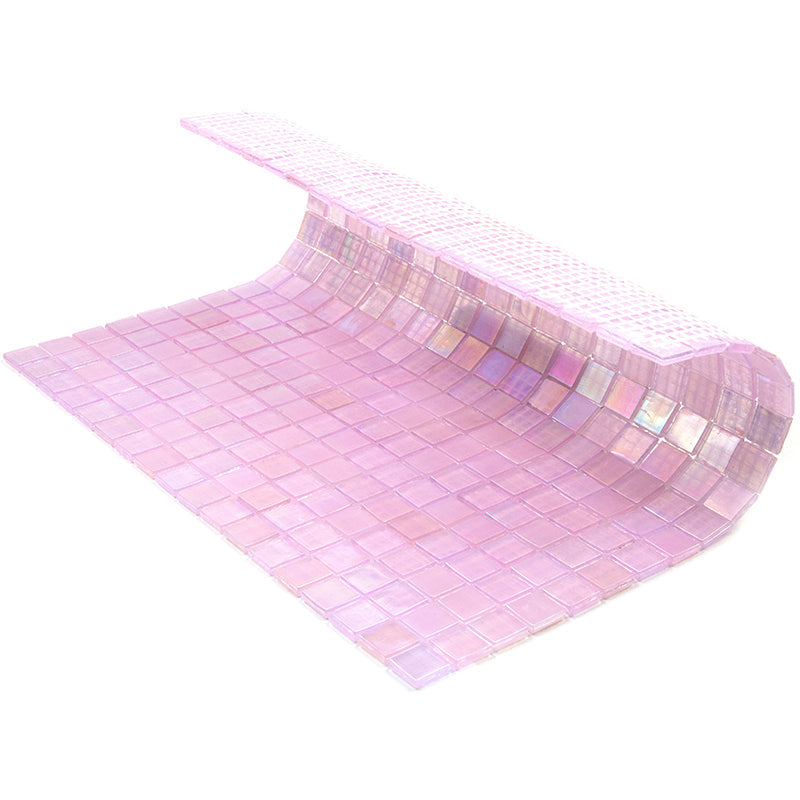 Pale Pink 12 x 12 Glossy Glass Mosaic Tile - Sample