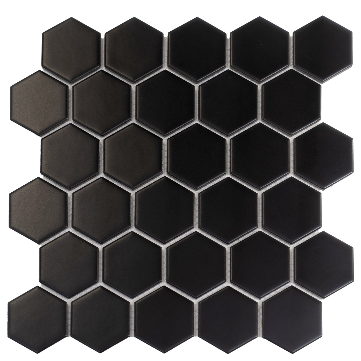 Black 11 x 11 Matte Porcelain Mosaic Tile - Sample