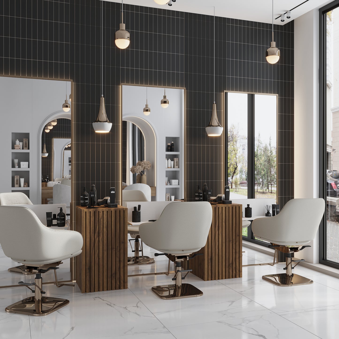black 2x8 matte ceramic subway tile wall with vertical layout and thin white grout lines