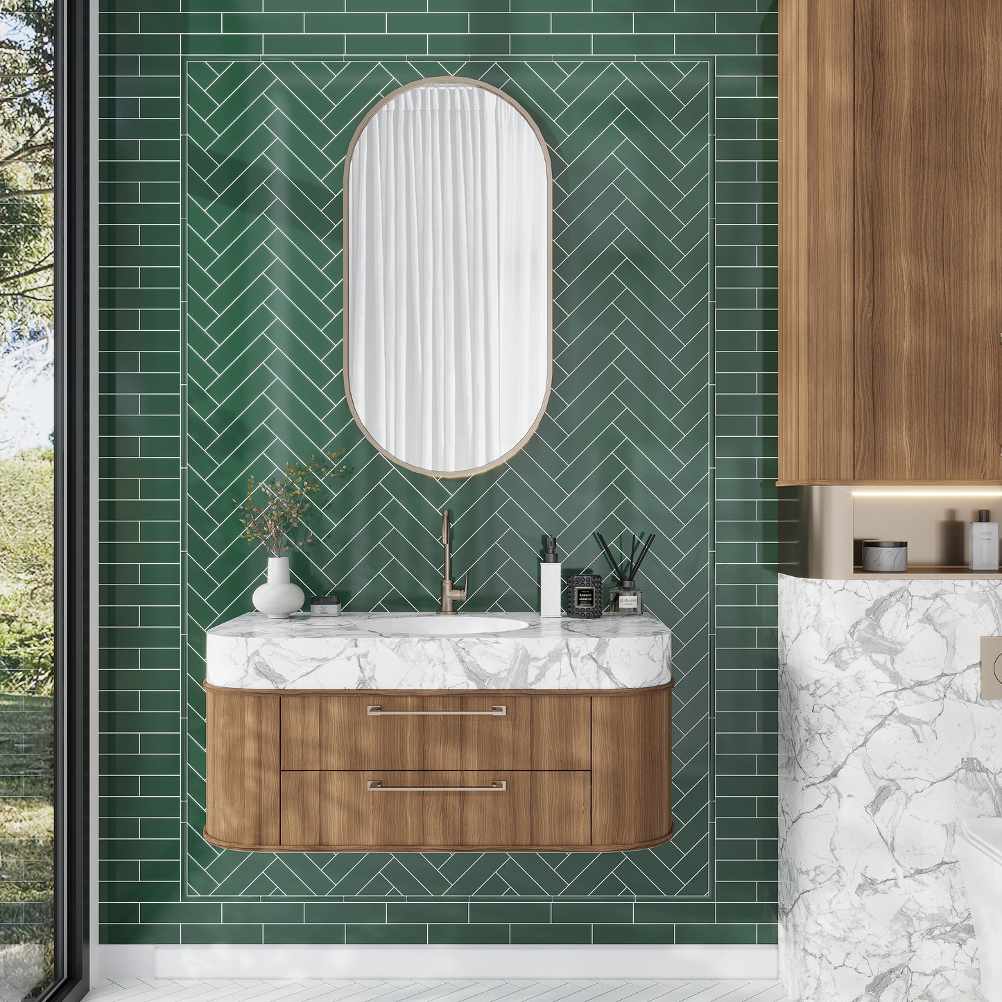 Green 2 x 8 Glossy Ceramic Subway Tile